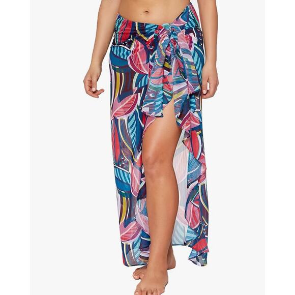 Bleu Rod Beattie Absolutely Fab Pareo Chiffon Sheer Cover up Sarong Medium NWT - Picture 2 of 3